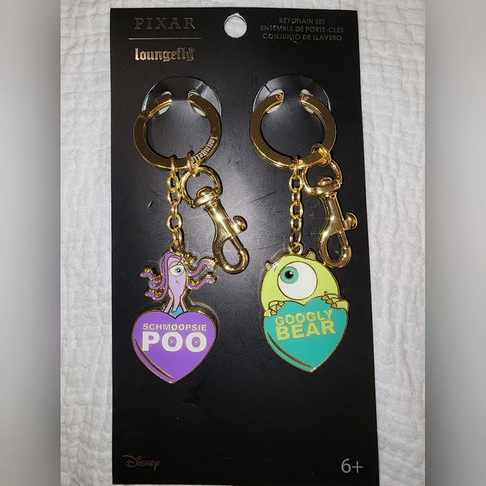 Disney Monsters Inc. Purple and Green Heart Charms Jewelry Accessories
